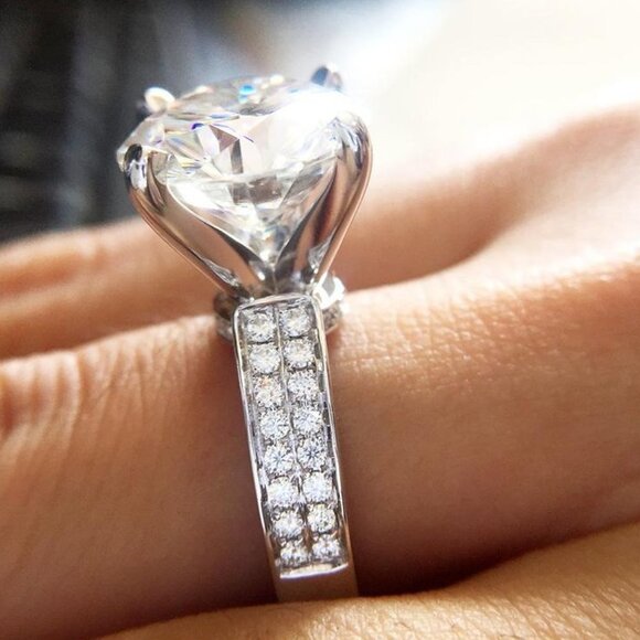 💎Luxury Super Large Diamond Macro Pave Wedding Rings for Women, PD343 - Picture 1 of 7